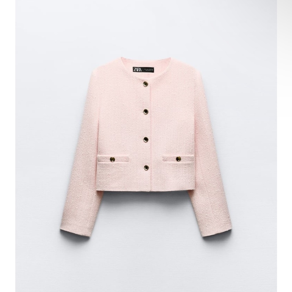 Zara pink tweed jacket